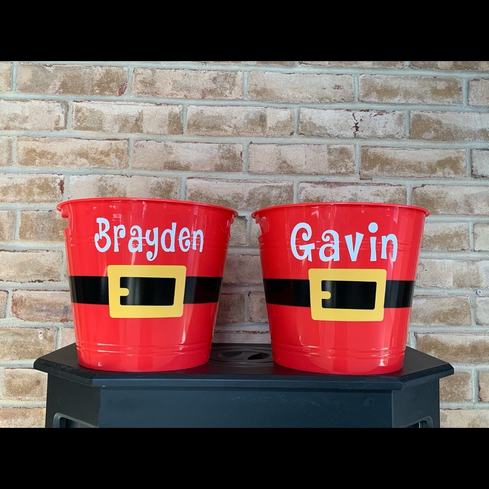 Personalized Santa bucket